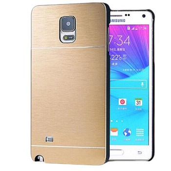 Microsonic Samsung Galaxy Note 4 Kılıf Hybrid Metal Gold