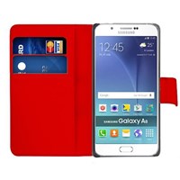 Microsonic Samsung Galaxy A8 Kılıf Cüzdanlı Deri Kırmızı