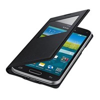 Microsonic View Cover Delux Kapaklı Samsung Galaxy S5 Mini Kılıf Akıllı Modlu Siyah