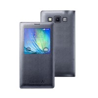 Microsonic View Cover Delux kapaklı Samsung Galaxy A7 kılıf Akıllı Modlu Siyah