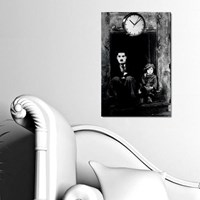 TT Tasarım Charlie Chaplin - Kanvas Tablo Saat (40x60) TS1-16