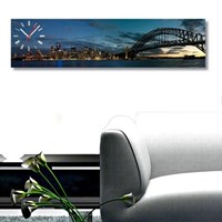 TT Tasarım Sydney - Panoramik Kanvas Tablo Saat (100x25) TS2-13