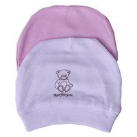 Baby Center 36777 2li Bebek Şapkası Beyaz-pembe 21235138