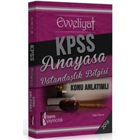 İsem Yayınları Evveliyat KPSS Anayasa Vatandaşlık Bilgisi Konu Anlatımlı 2016 (ISBN: 9786059843201)