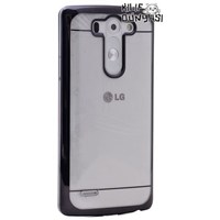 LG G3 Mini Kılıf Metal Elegance Şeffaf Sert Kapak Siyah
