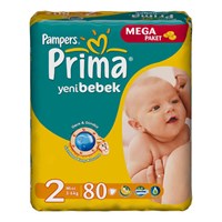 Prima Bebek Bezi Yeni Bebek 2 Beden Mini Mega Paket 80 Adet