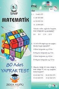 5. Sınıf Matematik Yaprak Test Zeka Küpü Yayınları (ISBN: 9786054313976)