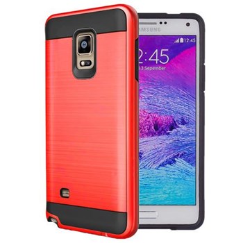 Microsonic Samsung Galaxy Note 4 Kılıf Slim Heavy Duty Kırmızı CS300-SHD-GLX-NOTE4-KRZ