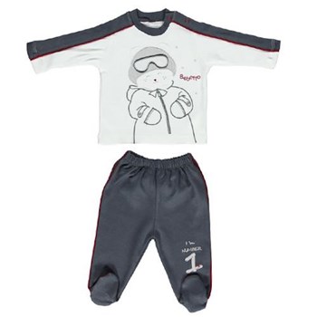 Bebetto F722 Mini Pijama Takımı Antrasit 9-12 Ay (74-80 Cm) 21222772