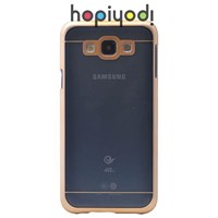 Samsung Galaxy E7 Kılıf Elegance Zgen Şeffaf Arka Kapak Altın