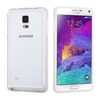Microsonic Hybrid Transparant Samsung Galaxy Note 4 Kılıf Beyaz