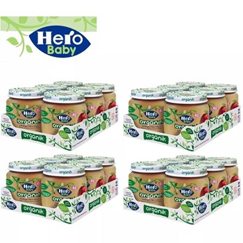 Hero Baby Organik 120 gr 24'lü Karma 4x6 Kavanoz Maması