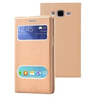Microsonic Samsung Galaxy J7 Kılıf Dual View Gizli Mıknatıslı Gold 33123929