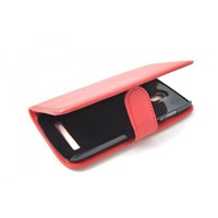 HTC Desire 500 Kılıf Deri Cüzdan Kırmızı