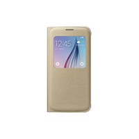 Samsung Galaxy S6 S-Vıew Cover Fabrıc Altın