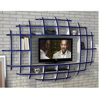 Sanal Mobilya Elips Tv Duvar Ünitesi Ve Kitaplık Parlak Beyaz Lacivert 30250728