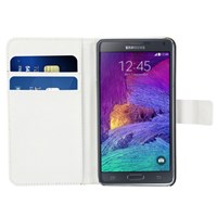 Microsonic Cüzdanlı Deri Samsung Galaxy Note 4 Kılıf Beyaz