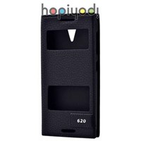 HTC Desire 620 Kılıf Safir Mıknatıslı + Pencereli Siyah
