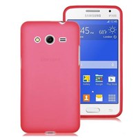 Microsonic Transparent Soft Samsung Galaxy Core 2 Kılıf Kırmızı