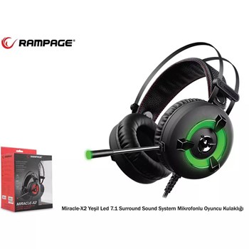 Rampage Miracle-X2 Yeşil Led 7.1 Surround Sound System Oyuncu Kulaklığı