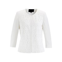 bonprix Premium kısa kesimli dantelli blazer - Beyaz 91777895 19020977