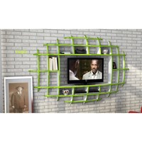 Sanal Mobilya Yeni Nesil Elips Tv Ünitesi & Kitaplık-Parlak Beyaz/Yeşil 32067109