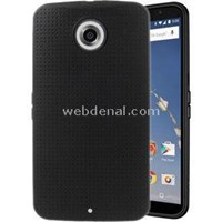 Dot Style Silikon Motorola Nexus 6 Kılıf Siyah