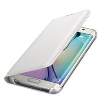 Microsonic Flip Leather Samsung Galaxy S6 Edge Kapaklı Deri Kılıf Beyaz