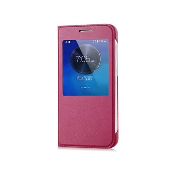 Microsonic View Slim Kapaklı Deri Huawei Ascend G7 Kılıf Şarap Kırmızısı