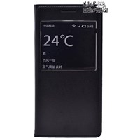 Samsung Galaxy Grand Prime Kılıf Karma Derili Flip Cover Siyah