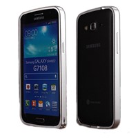 Microsonic Samsung Galaxy Grand 2 Thin Metal Bumper Kılıf Gümüş