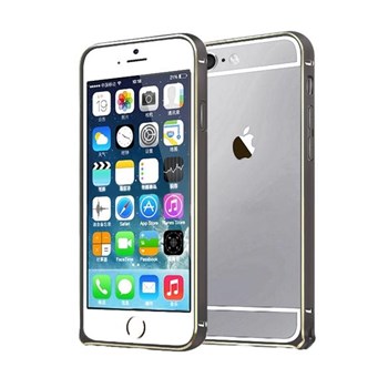 Microsonic iPhone 6 Plus (5.5'') Ultra Thin Metal Bumper Kılıf Black & Gold
