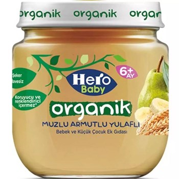 Ülker Hero Baby 6+ Ay 120 gr Organik Muzlu Armutlu Yulaflı Ek Gıda