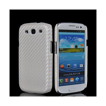 Microsonic Carbon Fiber Sert Kılıf - Samsung Galaxy I9300 S3 Beyaz