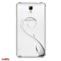Redlife Galaxy Note3 Neo Swarovski Taşlı Bordür Desenli Pc Arka Kapak Gümüş