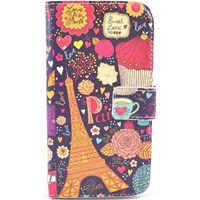 Samsung Galaxy S4 Kılıf Sweet Love Paris Desenli Cüzdan
