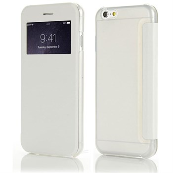 Microsonic View Cover Delux kapaklı iPhone 6 Plus (5.5) kılıf Beyaz