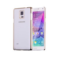 Microsonic Metalik transparent Samsung Galaxy Note 4 Kılıf Altın Sarısı