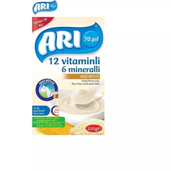 Arı 12 Vitaminli 6 Mineralli Keçi Sütlü Pirinç Unu 200 gr Bebek Maması