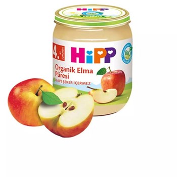 Hipp 4+ Ay 125 gr Organik Elma Püresi Kavanoz Maması