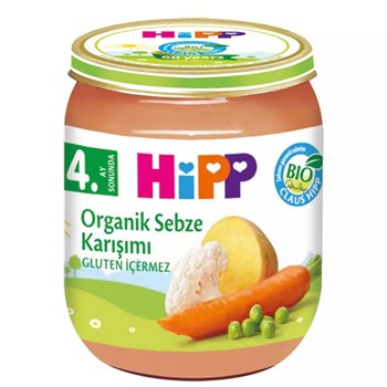 Hipp 4+ Ay 125 gr Organik Sebze Karışımı Kavanoz Maması