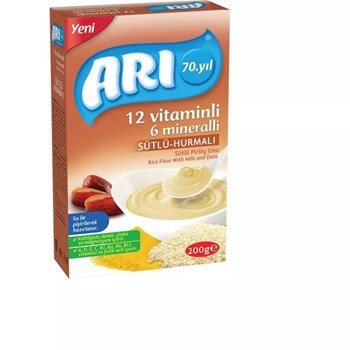 Arı 4+ Ay 200 gr Hurmalı Sütlü Pirinç Unu Bebek Maması