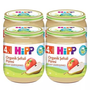 Hipp Organik Şeftalili Muz Püresi 4x125 gr Kavanoz Maması