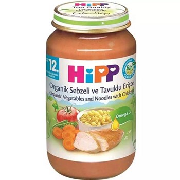 Hipp 12+ Ay 220 gr Organik Sebzeli ve Tavuklu Erişte Kavanoz Maması