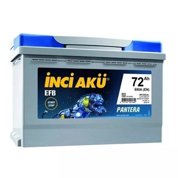 İnci Akü 12V 72Ah EFB 680A CCA Pantera Start Stop Araç Aküsü