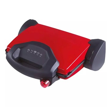 Hook HK-1002 2000 W 6 Adet Pişirme Kapasiteli Teflon Çıkarılabilir Plakalı Izgara ve Tost Makinesi Kırmızı 