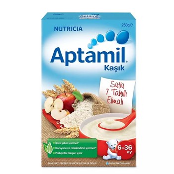 Milupa Aptamil 6-36 Ay 250 gr Sütlü 7 Tahıllı Elmalı Kaşık Maması