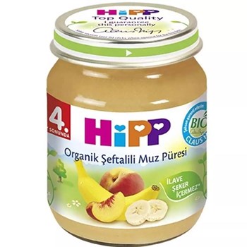 Hipp 1-3 Yaş 125 gr Organik Şeftalili Muz Püresi Kavanoz Mamaları