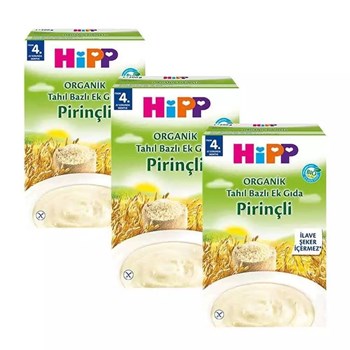 Hipp 4+ Ay 3x200 gr Organik Pirinçli Ek Gıda