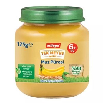 Milupa 6+ Ay 25 gr Tek Meyve Muz Püreli Kavanoz Maması